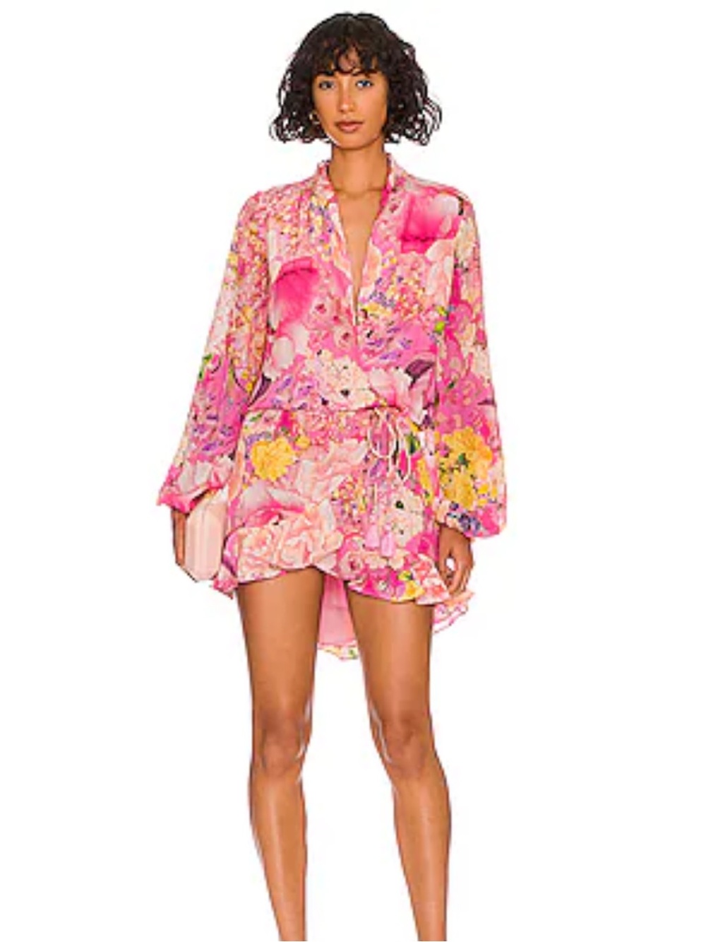 Rococo Sand Leona Floral Wrap Mini Dress